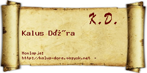 Kalus Dóra névjegykártya